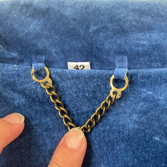 VINTAGE | Blue Suede 💙Leather Double Breasted Jacket Women’s Large - Picture 10 of 16